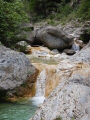 View of the creek Rio Barbaira - Rocchetta Nervina, Liguria. Italy