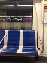 Seats of a subway car