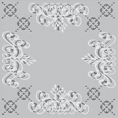 Art vintage modern and trendy chic elegance print or weave pattern design  for carpet, rug. The colors are blue and beige. Ornamental elements.