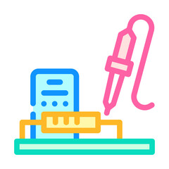 soldering, assembly from radio parts color icon vector illustration