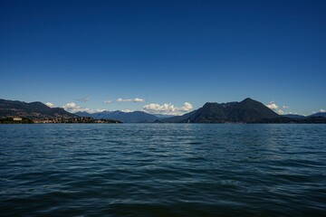 Overview of Lake Maggiore in Verbano, Piedmont - Italy