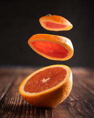 Sliced Orange Falling