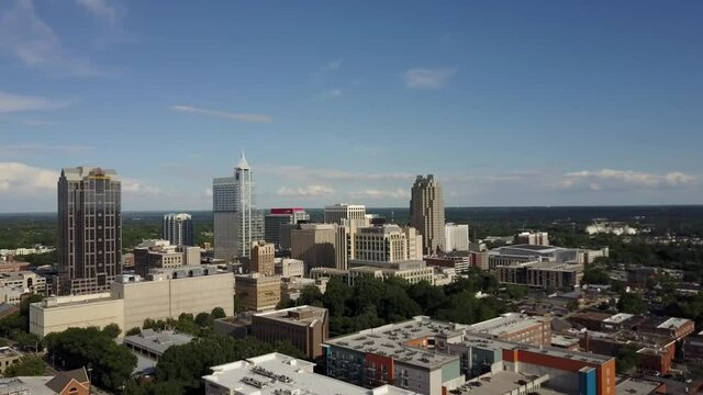 Drone of Raleigh Sky Line summer day 