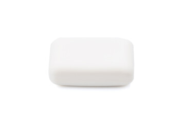 white soap bar isolated on white background. antibacterial soap brick cut out