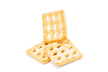 biscuit isolated on white background. cookie snack cut out