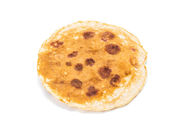 pancake isolated on white background. slapjack with cranberry cut out
