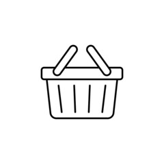 ecommerce Basket shopping icon in flat black line style, isolated on white background 