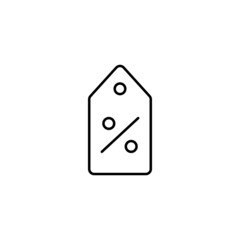 coupon percent discount icon in flat black line style, isolated on white background 