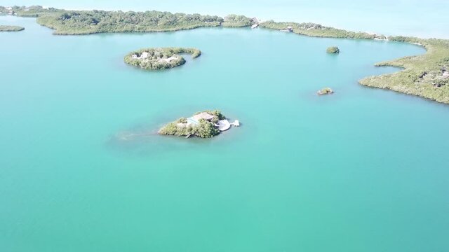 slow flight over island