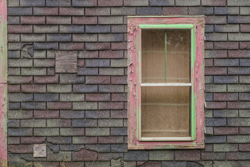 USA, Maine, Eastport. Detail of shingled wall.