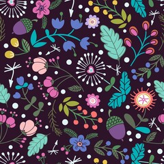 Beautiful floral seamless pattern. Bright illustration, can be used for creating card, invitation card for wedding,wallpaper and textile.
