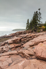 USA, Maine, Mt. Desert Island. Acadia National Park, coastal view by Thunder Hole.