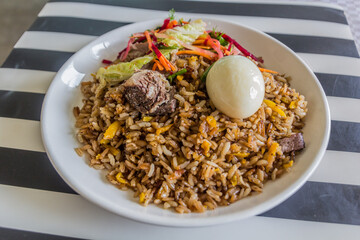 Plate of Kyrgyz plov (paloo)