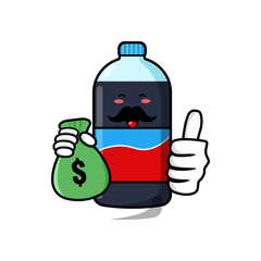 cute carbonated bottle  cartoon mascot character funny expression