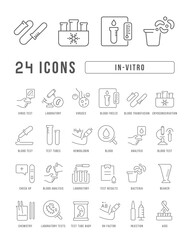 Set of linear icons of In-Vitro