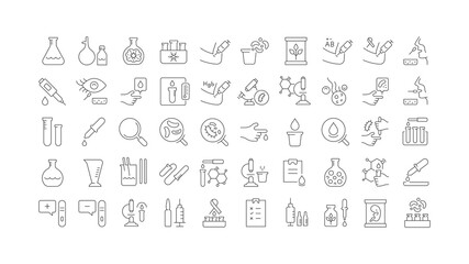 Obraz premium Set of linear icons of In-Vitro