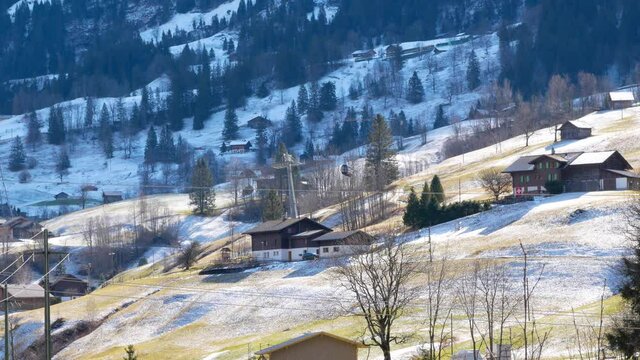 View of the Swiss mountain Meiringen