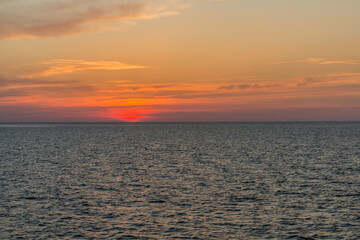 Caspian sea at the sunset