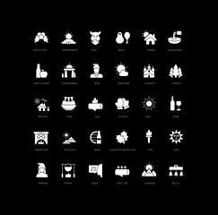 Set of simple icons of Winter Solstice