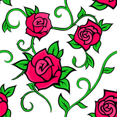Seamless Pattern with Roses