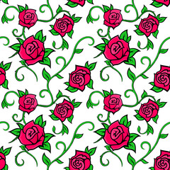 Seamless Pattern with Roses