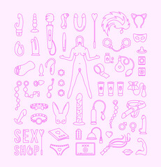 Vector Set of Sex Toys