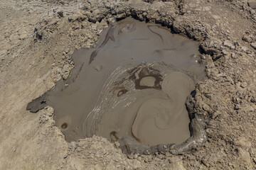 Mud volcano in Gobustan, Azerbaijan