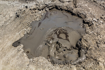 Mud volcano in Gobustan, Azerbaijan