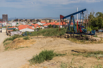 Oil derricks in Baku suburbs, Azerbaijan