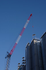 クレーン作業　工事　作業風景