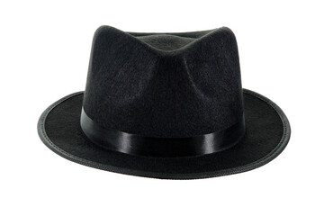 Michael Jackson black fedora hat isolated on a white background.