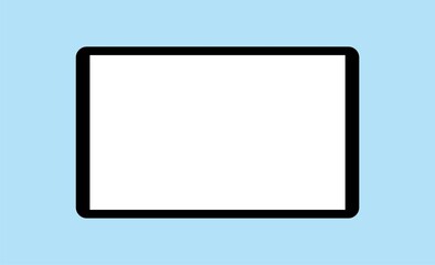 tablet on blue background, vector