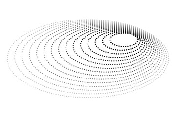 Simple Vector Black and White Oval Halftone, isolated on white
