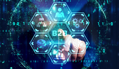 Fototapeta premium Business, Technology, Internet and network concept. B2B Business company commerce technology marketing concept.