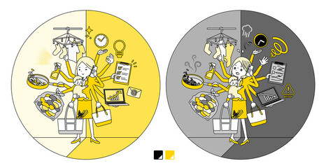 2tone suit business women_task-switch © toyotoyo