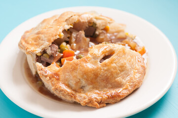 beef meat pie with flaky crust