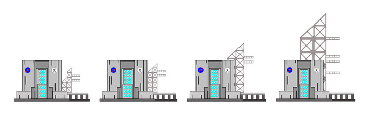 Space Center and launch pad illustration sprite.