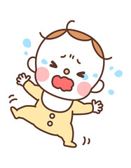 泣いている赤ちゃんのイラスト