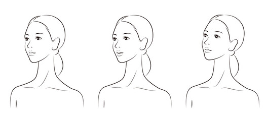 スキンケアをする女性のベクターイラスト