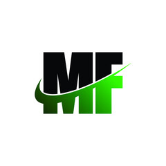 Letter MF simple logo design vector
