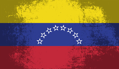 Grunge Venezuela flag. Venezuela flag with waving grunge texture.