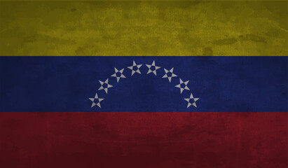 Grunge Venezuela flag. Venezuela flag with waving grunge texture.