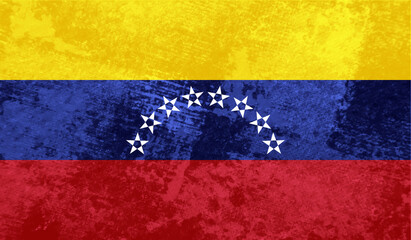 Grunge Venezuela flag. Venezuela flag with waving grunge texture.