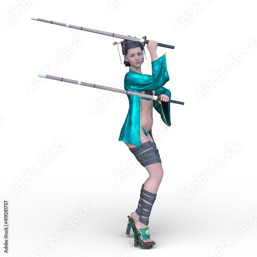 戦う女戦士 Wall Mural Wallpaper Murals Wallsheaven Tsuneomp