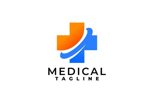 circle gradient medical logo. pharmaceutical vector illustration symbol.