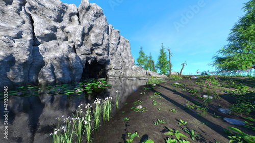 洞窟の入り口 Wall Mural Wallpaper Murals Wallsheaven Tsuneomp