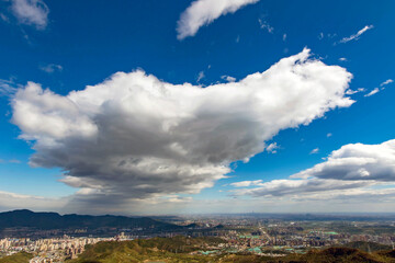 panorama of beijing city with cloudy sky 