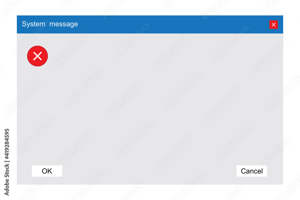 Aufkleber computer technology. flat error window for web design. vector data. stock image. eps 10.