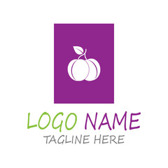 Plum logo vector icon design template