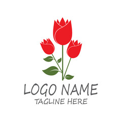 Rose flower logo template vector illustration